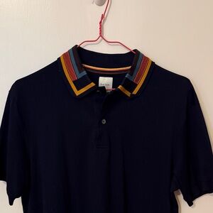 Paul Smith Black Shirt with Striped Collar